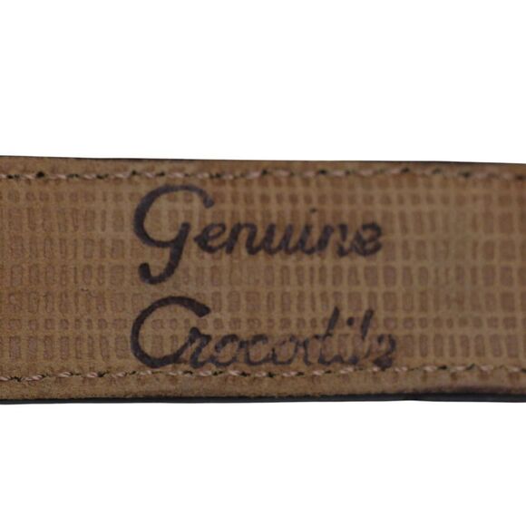 Tommy Bahama Spain BLACK GENUINE CROCODILE 3/4"Wd DRESS WOMEN'S BELT Size L (C71 - Picture 9 of 16